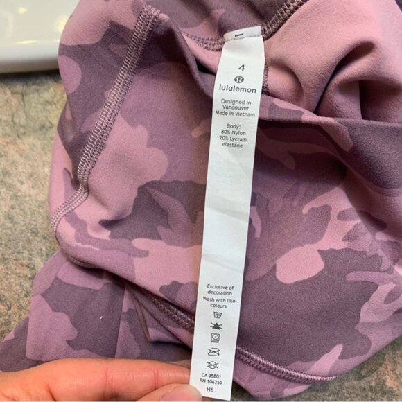 Lululemon Align Pant II 25" Incognito Camo Pink Taupe Multi Size 4 - Picture 3 of 6